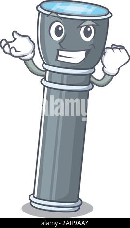 Heureux succès certain défilement lampe de style de caractère de dessin animé Illustration de Vecteur