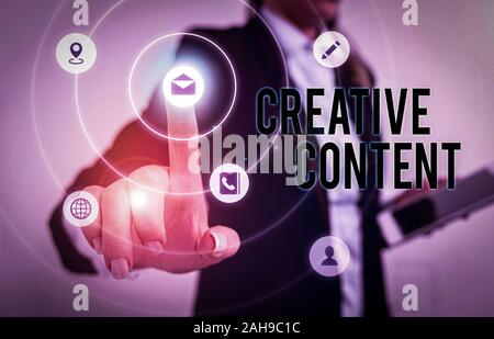 Texte de l'écriture du contenu créatif. Photo conceptuelle fournissant montrant avec le type de contenu qu'ils re craving Banque D'Images