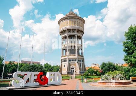 Szeged, Hongrie - le 19 juillet 2019 : Viztorony Water tower square Banque D'Images