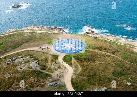 La Coruña, Galice, Espagne. 7 juillet 2019 : le vent s'est levé comme vu de la tour hercules Banque D'Images