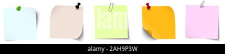 Vector illustration d'une collection de papiers collants différents avec l'axe aiguille ou bandes adhésives accessoires de bureau Illustration de Vecteur