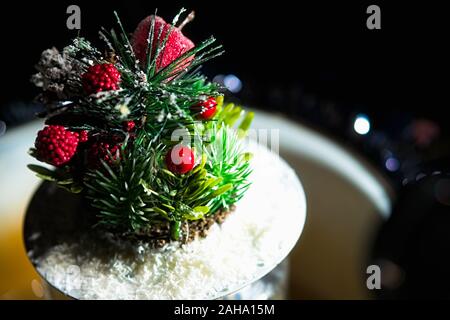 Bonne année de bonsai artificiel christmas background Banque D'Images