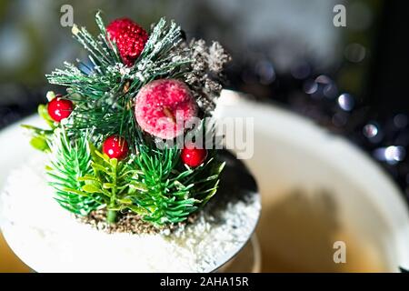 Bonne année de bonsai artificiel christmas background Banque D'Images