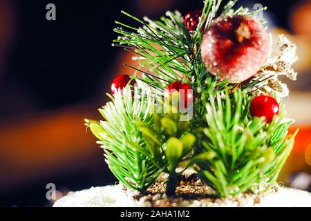 Bonne année de bonsai artificiel christmas background Banque D'Images