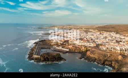 Vue aérienne de la baie d'El Cotillo, Fuerteventura. Îles Canaries Banque D'Images