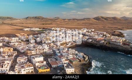 Vue aérienne de la baie d'El Cotillo, Fuerteventura. Îles Canaries Banque D'Images