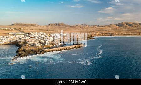 Vue aérienne de la baie d'El Cotillo, Fuerteventura. Îles Canaries Banque D'Images