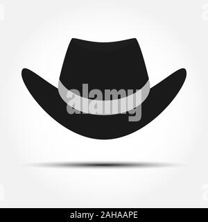 L'icône de chapeau de cow-boy. Chapeau de Cowboy. Télévision style. rempli d'ossature. Isolé sur un fond blanc. Illustration de Vecteur