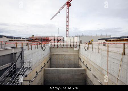 24.09.2019, Oberhausen, Rhénanie du Nord-Westphalie, Allemagne - conversion Emscher, nouvelle construction de l'Emscher AKE d'égout, d'ici la construction du site Banque D'Images