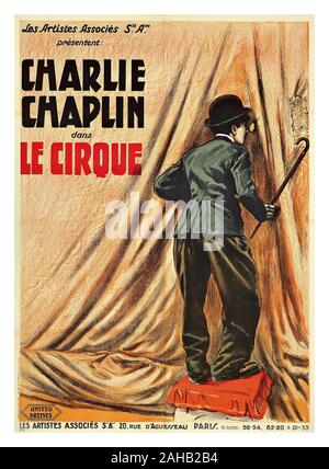 Affiche de film CHAPLIN Vintage 1920 Charlie Chaplin 'le Cirque' LE film DE CIRQUE 1928 Charlie Chaplin le Tramp French 1 film de Charlie Chaplin Muet, drame, romance 1 h 11 min 6 janvier 1928 avec Harry Crocker, George Davis, Henry Bergman United Artists Banque D'Images