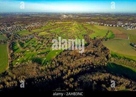 Photo aérienne, golf club Hösel,bunker, buissons, verts, golfeur, Heiligenhaus, Ruhr, Rhénanie du Nord-Westphalie, Allemagne, DE, l'Europe, les oiseaux-lunettes de vue, un Banque D'Images