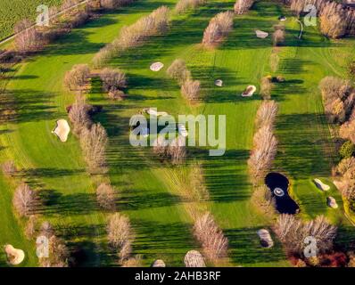 Photo aérienne, golf club Hösel,bunker, buissons, verts, golfeur, Heiligenhaus, Ruhr, Rhénanie du Nord-Westphalie, Allemagne, DE, l'Europe, les oiseaux-lunettes de vue, un Banque D'Images