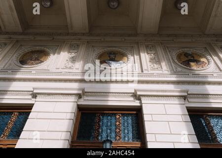 Bucarest, Roumanie - 15 déc 2019 : Athenaeum Roumain, Bucarest plus prestigieux Concert Hall Banque D'Images