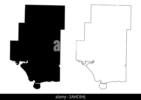 Pope Comté (Arkansas (États-Unis County, États-Unis d'Amérique,USA, États-Unis, US) map vector illustration gribouillage, croquis du Pape Illustration de Vecteur