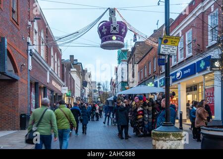 Pescod Street à Windsor, Berkshire, UK juste après Noël Banque D'Images