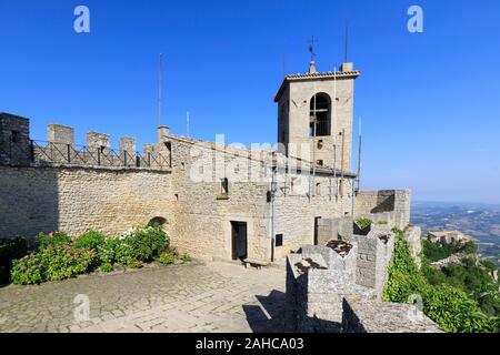 Château de Guaita à Saint-Marin. Extérieur de Rocca della Guaita château. Banque D'Images