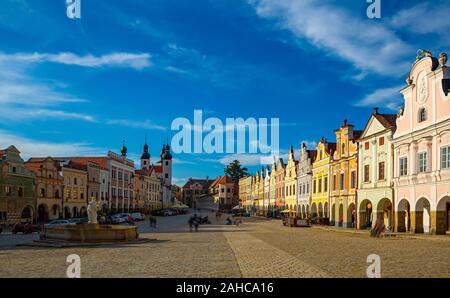 Les rues pittoresques de Telc. République tchèque Banque D'Images