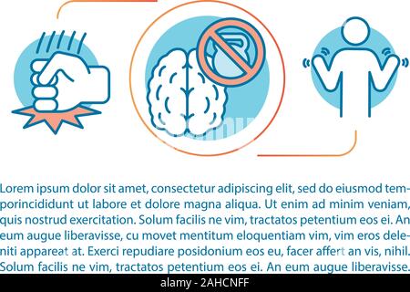 Surmonter le stress concept illustration linéaire. La gestion des émotions, les sentiments. Le contrôle de la colère, d'entraînement. L'article, brochure, magazine page. Icônes de ligne mince Illustration de Vecteur