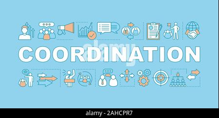 Les concepts de coordination mot bannière. Le succès personnel. L'amélioration des compétences. Typographie isolés idée avec icônes linéaire. Les compétences générales et professionnelles RH qu Illustration de Vecteur