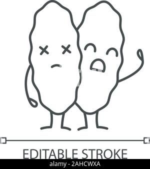 Smiling thymus icône linéaire. Fine ligne illustration. Heureux d'organes hématopoïétiques primaires. Système immunitaire sain. Symbole de contour. Vector ou isolés Illustration de Vecteur