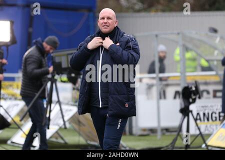 Sutton, Royaume-Uni. 28 Dec, 2019. Matt Gray Gestionnaire de Sutton United au cours de l'Vanarama National League match entre Sutton United et Yeovil Town au stade communautaire Chevaliers, Gander Green Lane, Sutton le samedi 28 décembre 2019. (Crédit : Jacques Feeney | Crédit : MI News & Sport /Alamy Live News Banque D'Images