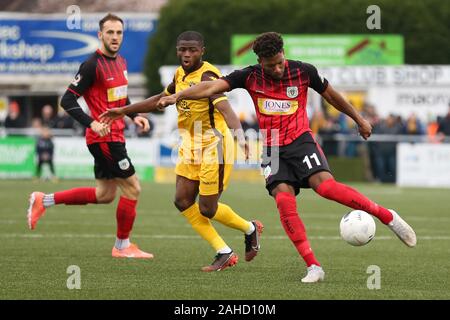 Sutton, Royaume-Uni. 28 Dec, 2019. Myles Hippolyte de Yeovil Town tir pendant le match de championnat national de Vanarama entre Sutton United et Yeovil Town au stade communautaire Chevaliers, Gander Green Lane, Sutton le samedi 28 décembre 2019. (Crédit : Jacques Feeney | Crédit : MI News & Sport /Alamy Live News Banque D'Images