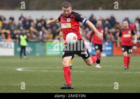 Sutton, Royaume-Uni. 28 Dec, 2019. Carl Dickinson de Yeovil Town tir pendant le match de championnat national de Vanarama entre Sutton United et Yeovil Town au stade communautaire Chevaliers, Gander Green Lane, Sutton le samedi 28 décembre 2019. (Crédit : Jacques Feeney | Crédit : MI News & Sport /Alamy Live News Banque D'Images