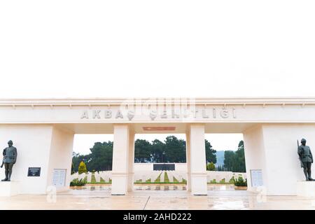 'Akbas martyre martyre turc'. Tombes de soldats qui sont morts dans les guerres de Gallipoli. Canakkale. Banque D'Images