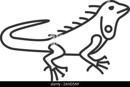 Icône linéaire de l'iguane. Fine ligne illustration. Lézard herbivore. Symbole de contour. Dessin vectoriel aperçu isolés Illustration de Vecteur