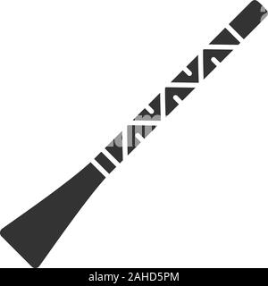 Icône glyphe de didgeridoo. Symbole de Silhouette. L'espace négatif. Vector illustration isolé Illustration de Vecteur