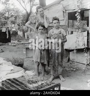 La mère et l'enfant au cours de la grande dépression, en Californie, 1936 Banque D'Images