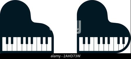 Piano classique en symboles et formes en forme de coeur. Les instruments de conception d'icônes. Illustration de Vecteur