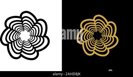 Vector abstract floral dentelle colorée ornementales ligne icône ronde, logo isolés. Conception de Logo Mandala. Illustration de Vecteur