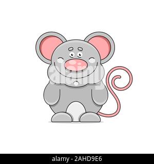 Souris - Illustration isolé sur fond blanc convient pour carte de voeux, affiche ou d'impression sur T-shirt. Illustration de Vecteur