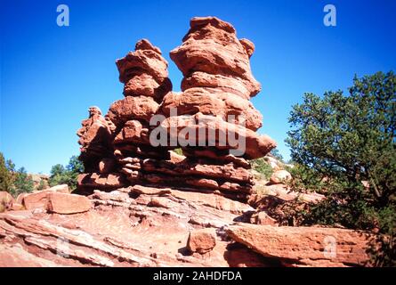 Jumeaux siamois, Garden of the Gods, Manitou Springs, Colorado Banque D'Images