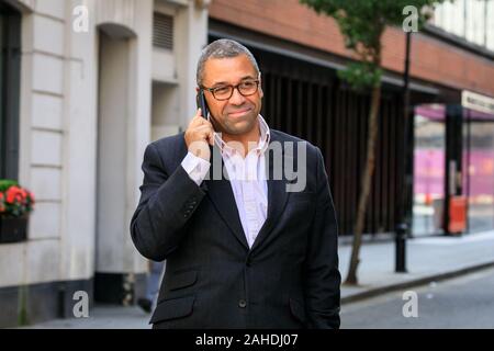 James habilement, président du parti conservateur britannique, homme politique conservateur, extérieur portrait à Westminster, Close up, London, UK Banque D'Images