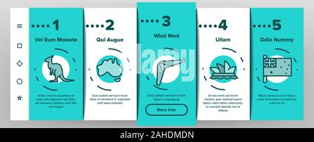 L'Australie l'intégration Icons Set Vector Illustration de Vecteur