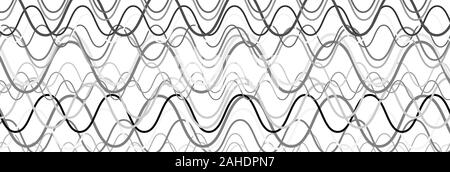 En vagues, au hasard des lignes en zig-zag l'art abstrait de la texture, de l'arrière-plan. Sinueux, emmêlées, l'intersection des formes qui se chevauchent composition chaotique. Avec le Chaos Illustration de Vecteur