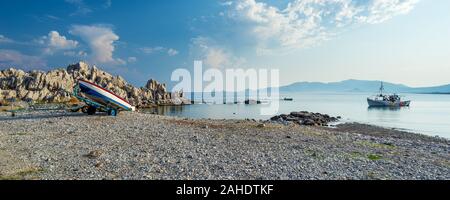 Plage d'Haraki Charaki sur l'île de Rhodes dans le Dodécanèse Grèce Europe Banque D'Images