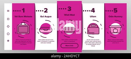 Lunch Box Set vector icônes de référencement Illustration de Vecteur