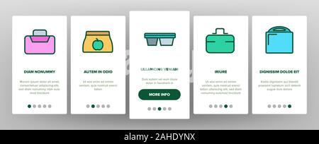 Lunch Box Set vector icônes de référencement Illustration de Vecteur