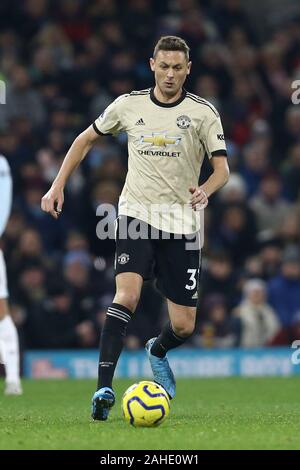 Burnley, Royaume-Uni. 28 Dec, 2019. Nemanja Matic de Manchester United en action. Premier League, Burnley v Manchester Utd à Turf Moor à Burnley, Lancashire le samedi 28 décembre 2019. Cette image ne peut être utilisé qu'à des fins rédactionnelles. Usage éditorial uniquement, licence requise pour un usage commercial. Aucune utilisation de pari, de jeux ou d'un seul club/ligue/dvd publications. Photos par Chris Stading/Andrew Orchard la photographie de sport/Alamy live news Crédit : Andrew Orchard la photographie de sport/Alamy Live News Banque D'Images