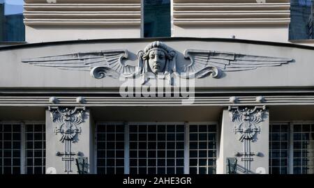 Détail sur l'architecture art nouveau à Riga, Lettonie Banque D'Images