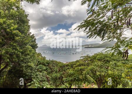 Vue sur la baie de high point, à Sainte-Anne, Martinique, France Banque D'Images