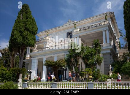 Palais Achilleion, Gastouri, Corfou, Grèce Banque D'Images