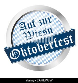 Fichier vectoriel EPS 10 avec un bouton pour l'allemand à Munich Oktoberfest avec rendez-Wiesn (en allemand) Illustration de Vecteur