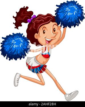 Faire de l'athlète du cheerleading sur fond blanc illustration Illustration de Vecteur