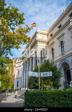 Façade de bâtiment Bolsa de Madrid. Plaza de la Lealtad, Madrid, Espagne. Banque D'Images