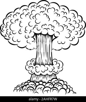 Illustration de l'explosion d'une bombe atomique dans le style comique. L'élément de conception pour poster, carte de visite, bannière, signe, flyer.Vector illustration Illustration de Vecteur