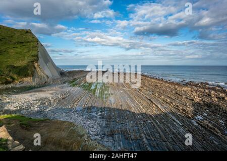 Deba et Zumaia flyschs strates géologiques des couches, Pays Basque Banque D'Images